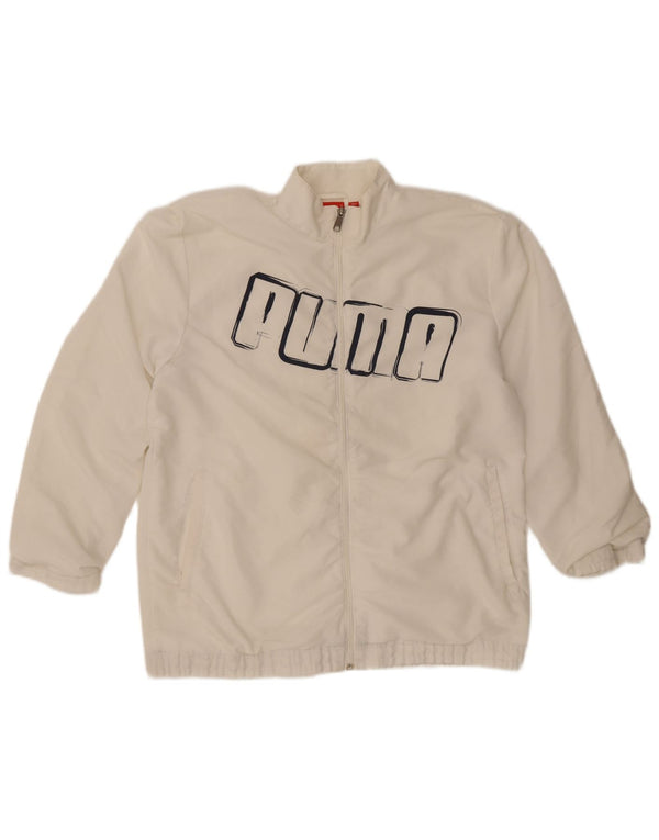 Puma Girls Graphic Tracksuit Top Jacket 15-16 Years White