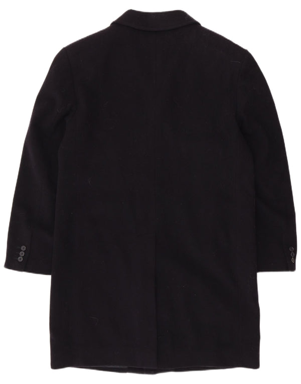 VINTAGE Mens Overcoat UK 40 Large Navy Blue Wool