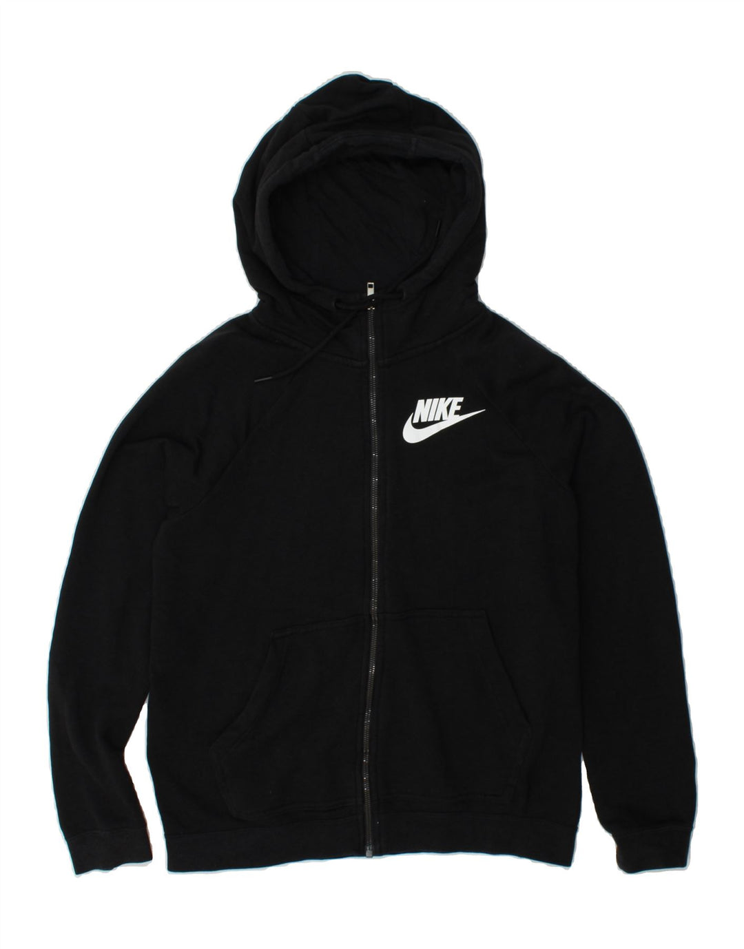 NIKE Mens Zip Hoodie Sweater Small Black Cotton Vintage Nike and Second-Hand Nike from Messina Hembry 