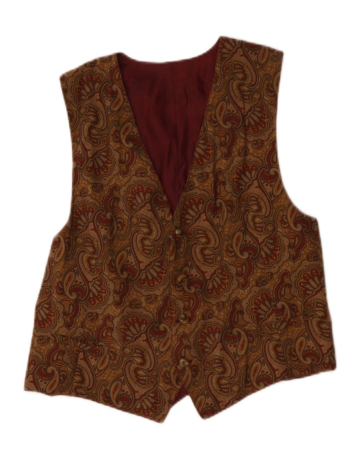 Vintage Mens Waistcoat Medium Brown Paisley