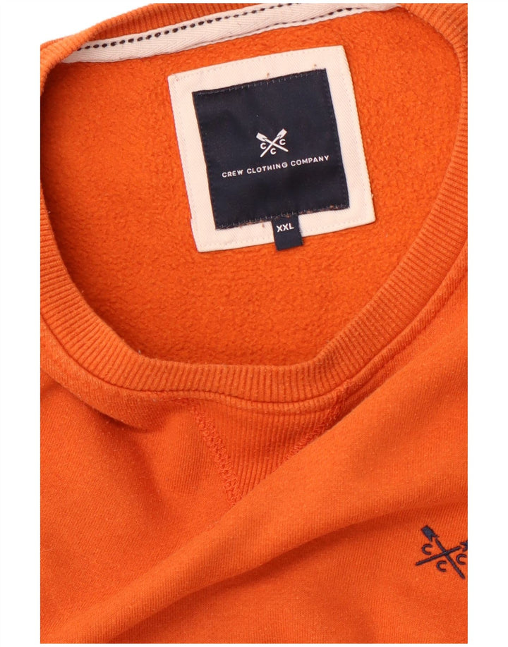 CREW CLOTHING Mens Sweatshirt Jumper 2XL Orange Cotton