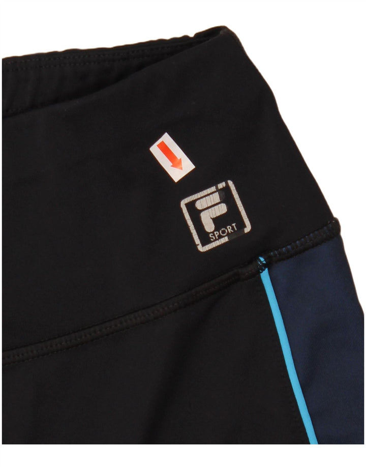 Fila Womens Capri Leggings UK 18 XL  Black Colourblock Polyester