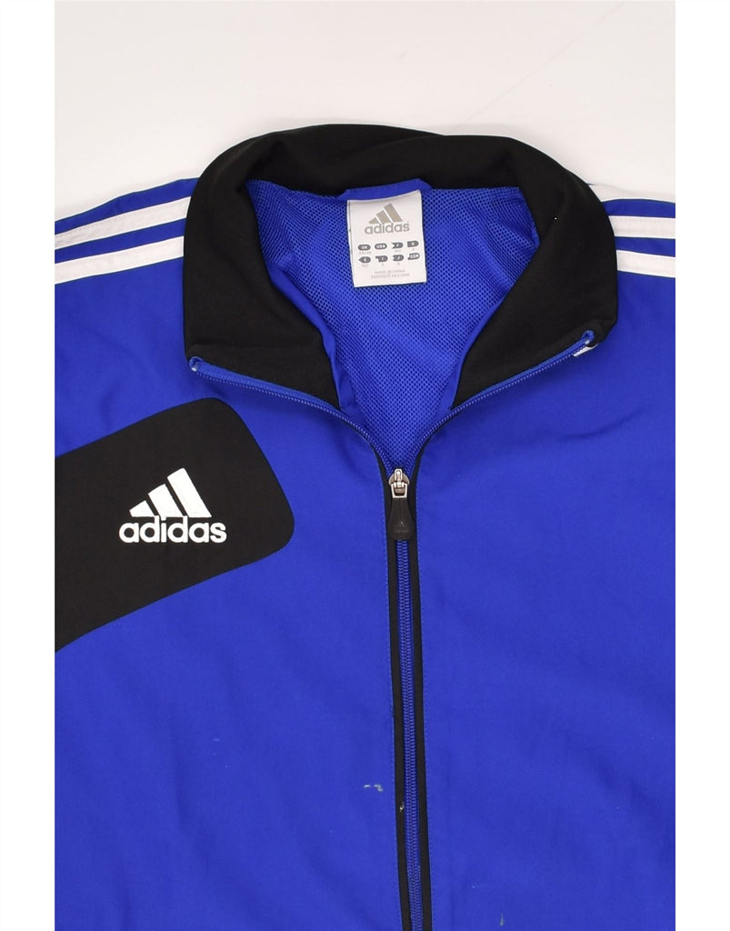 ADIDAS Mens Graphic Tracksuit Top Jacket UK 34/36 Small Blue Colourblock | Vintage Adidas | Thrift | Second-Hand Adidas | Used Clothing | Messina Hembry 