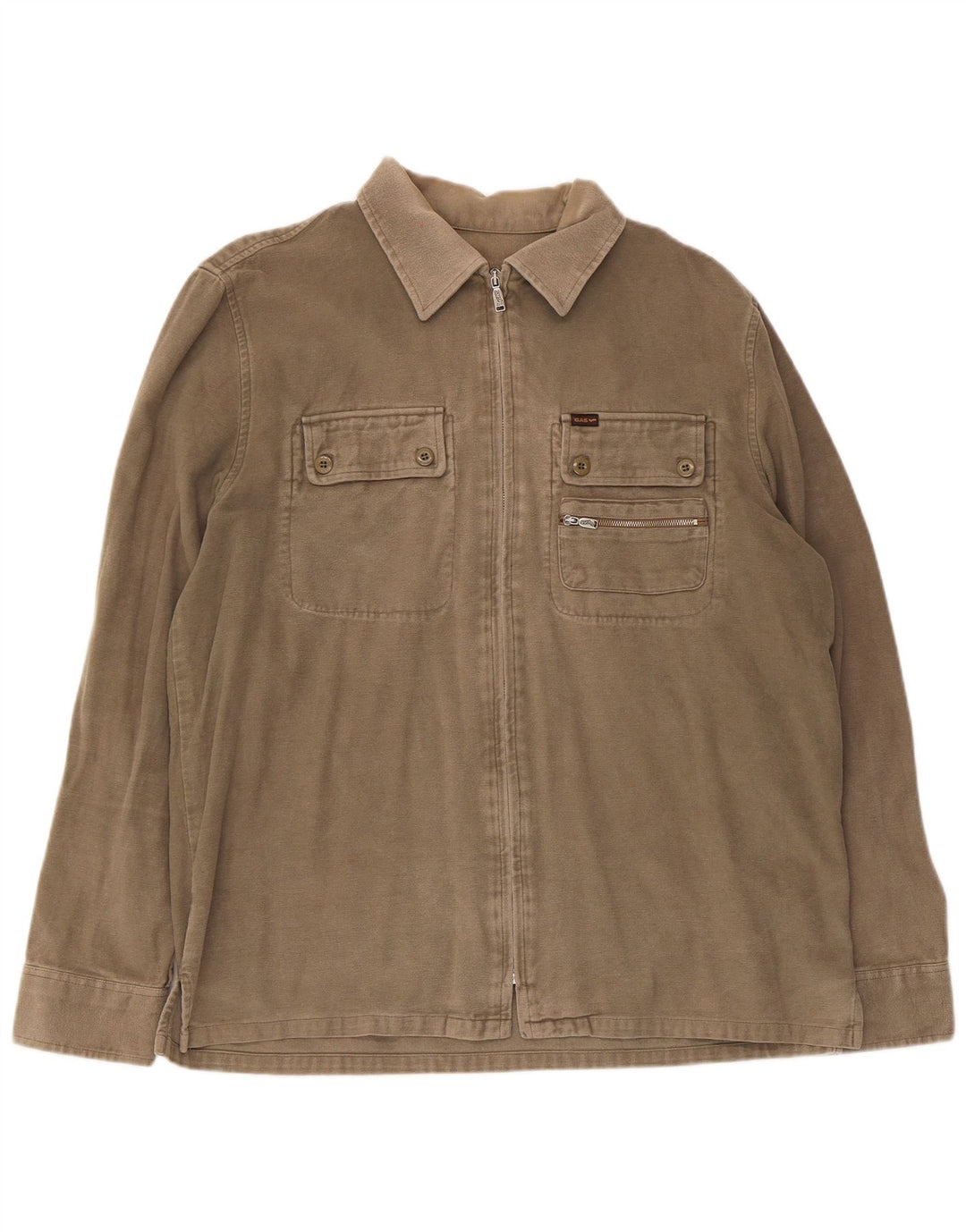 Gas Mens Overshirt Shirt Large Khaki