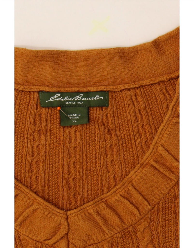 EDDIE BAUER Womens Seattle V-Neck Jumper Sweater UK 18 XL Yellow Vintage Eddie Bauer and Second-Hand Eddie Bauer from Messina Hembry 