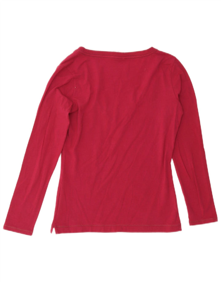 Champion Womens Heritage Classics Top Long Sleeve UK 10 Small Maroon Cotton