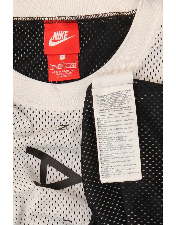 NIKE Boys Graphic Vest Top 12-13 Years Large White Polyester