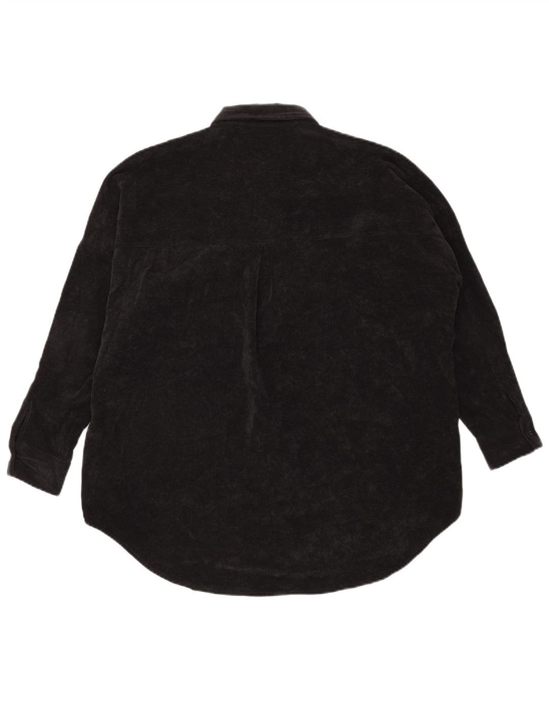 Zara Womens Oversized Corduroy Shirt UK 6 XS Black Polyester