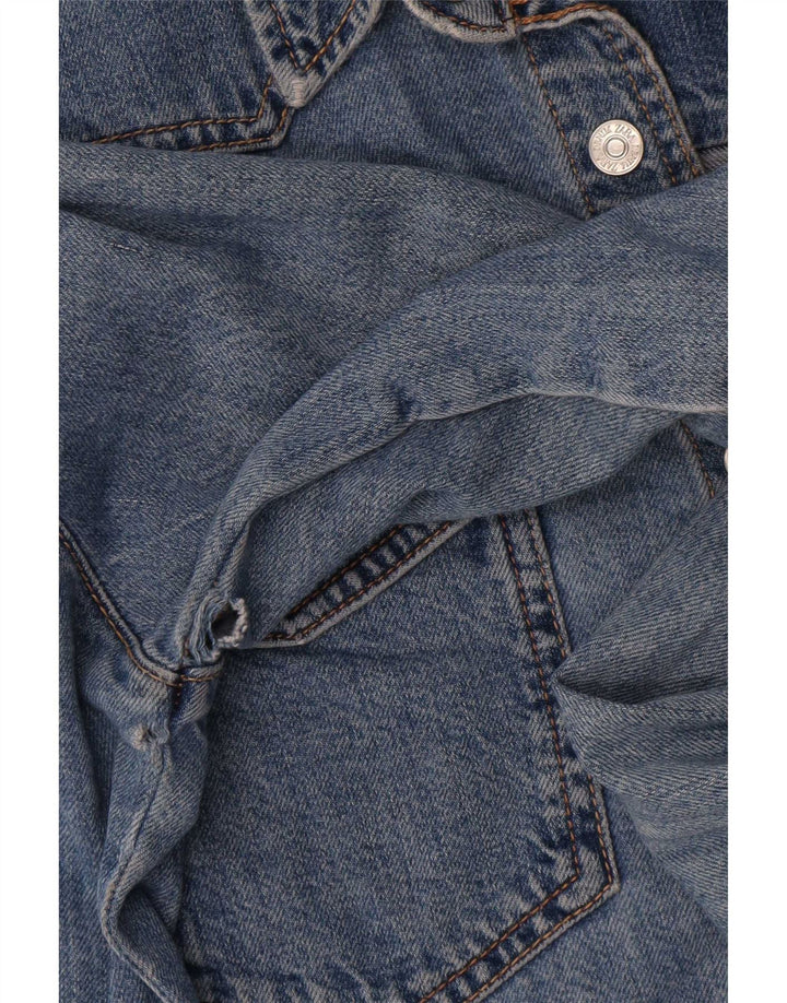 Zara Womens Denim Shirt UK 14 Medium Blue Cotton