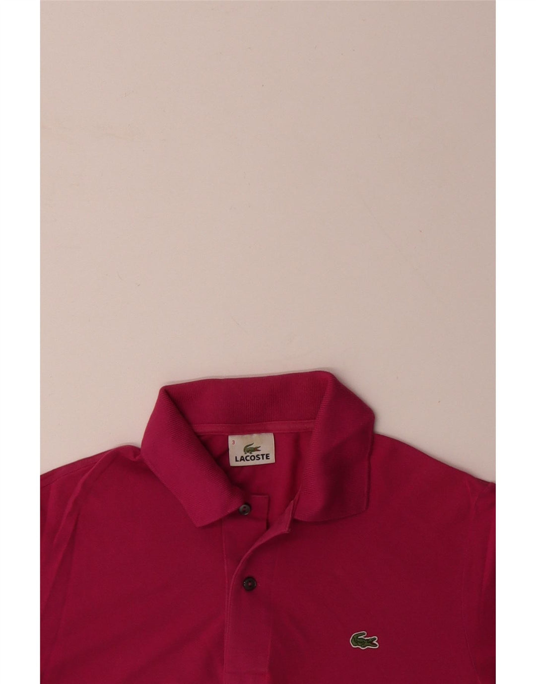 LACOSTE Mens Polo Shirt Size 3 Small Pink Cotton
