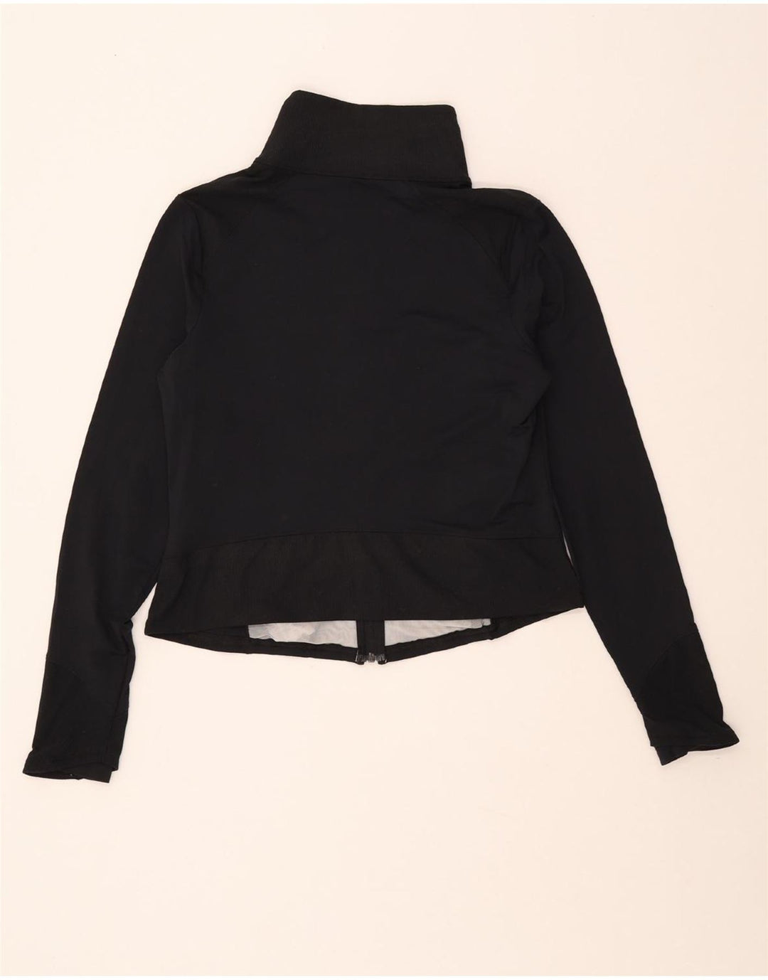 UNDER ARMOUR Womens Crop Tracksuit Top Jacket UK 14 Large Black Nylon