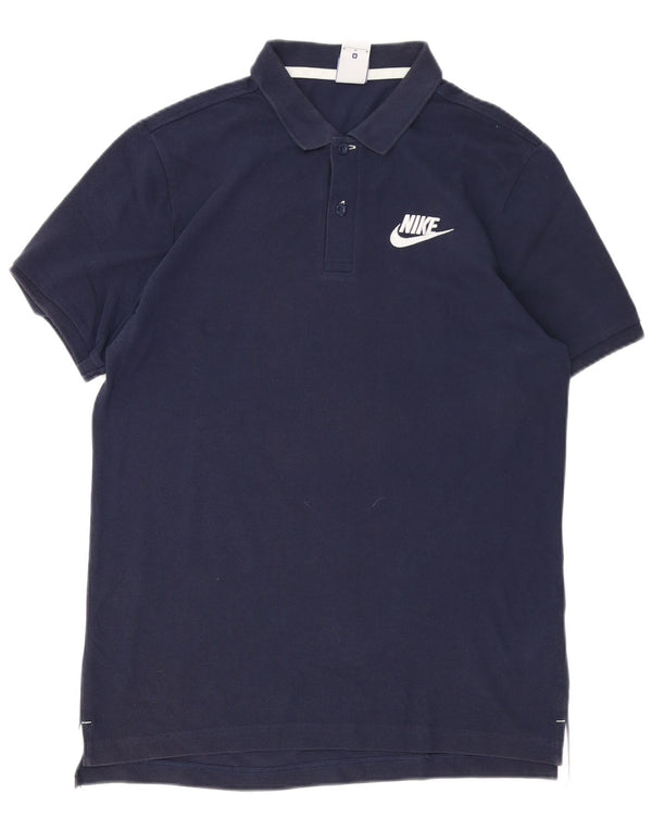 Nike Mens Polo Shirt Medium Navy Blue Cotton
