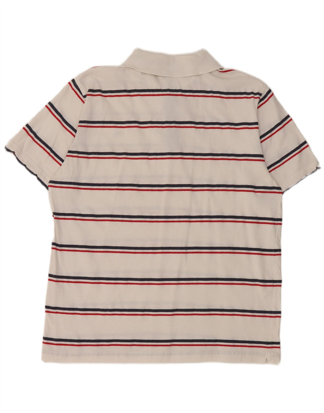 Diadora Mens Polo Shirt Large White Striped Cotton