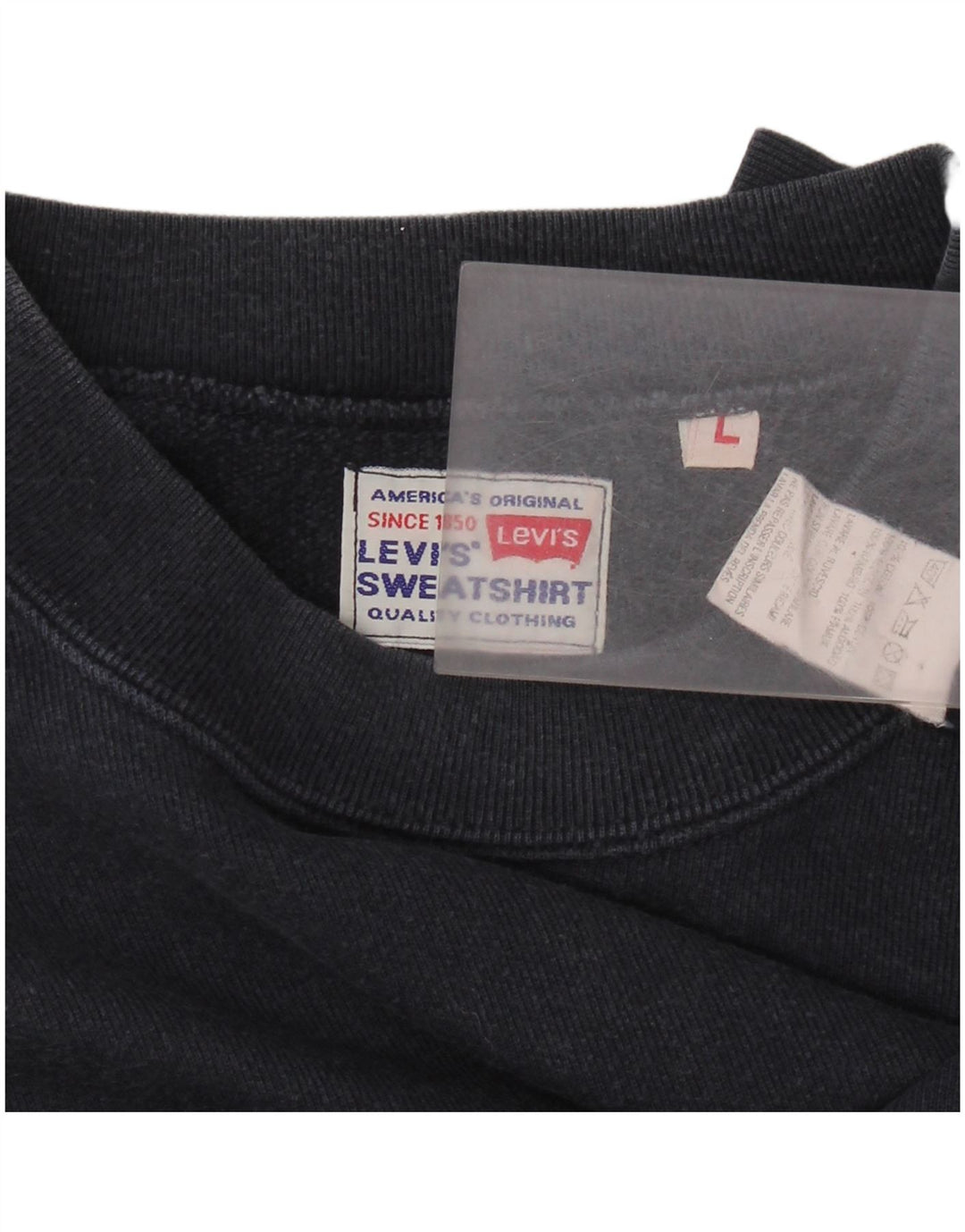 LEVI'S Mens Graphic Sweatshirt Jumper Large Navy Blue Cotton