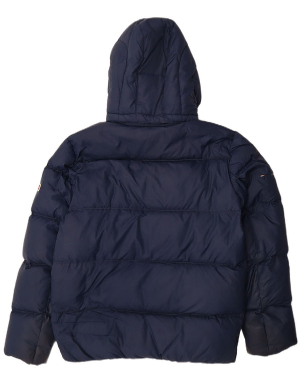 Tommy Hilfiger Mens Hooded Padded Jacket UK 42 XL Navy Blue Polyester