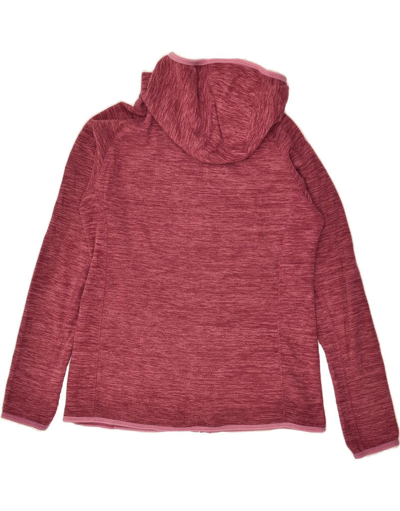 MOUNTAIN WAREHOUSE Womens Hooded Fleece Jacket UK 14 Large  Maroon | Vintage Mountain Warehouse | Thrift | Second-Hand Mountain Warehouse | Used Clothing | Messina Hembry 