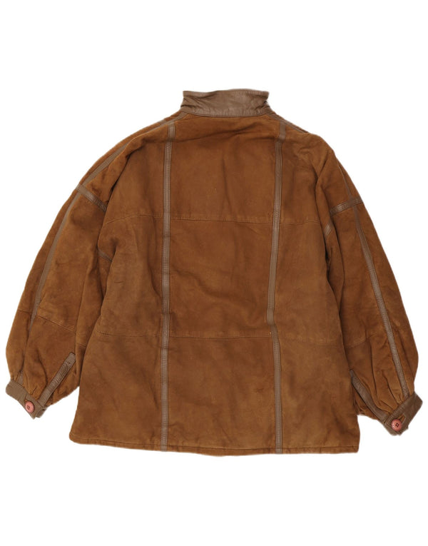Vintage Womens Oversized Suede Jacket IT 42 Medium Brown
