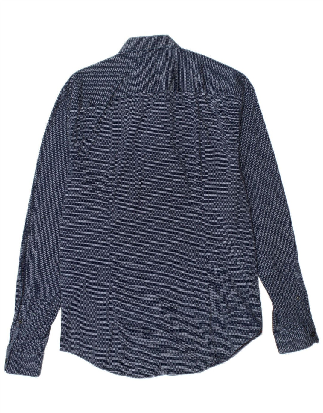 SUPERDRY Mens Slim Fit Shirt Small Navy Blue Spotted Cotton