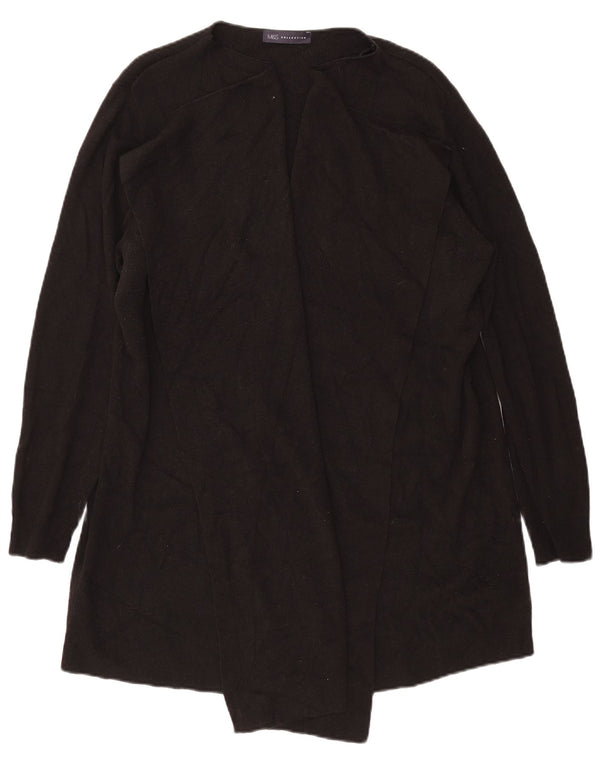 Marks & Spencer Womens Longline Open Cardigan Sweater UK 18 XL Black