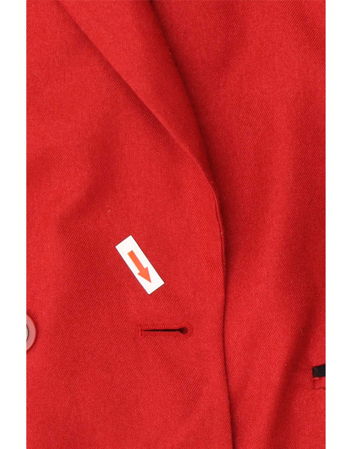 Vintage Womens Double Breasted Oversized Blazer Jacket UK 18 XL Red Wool