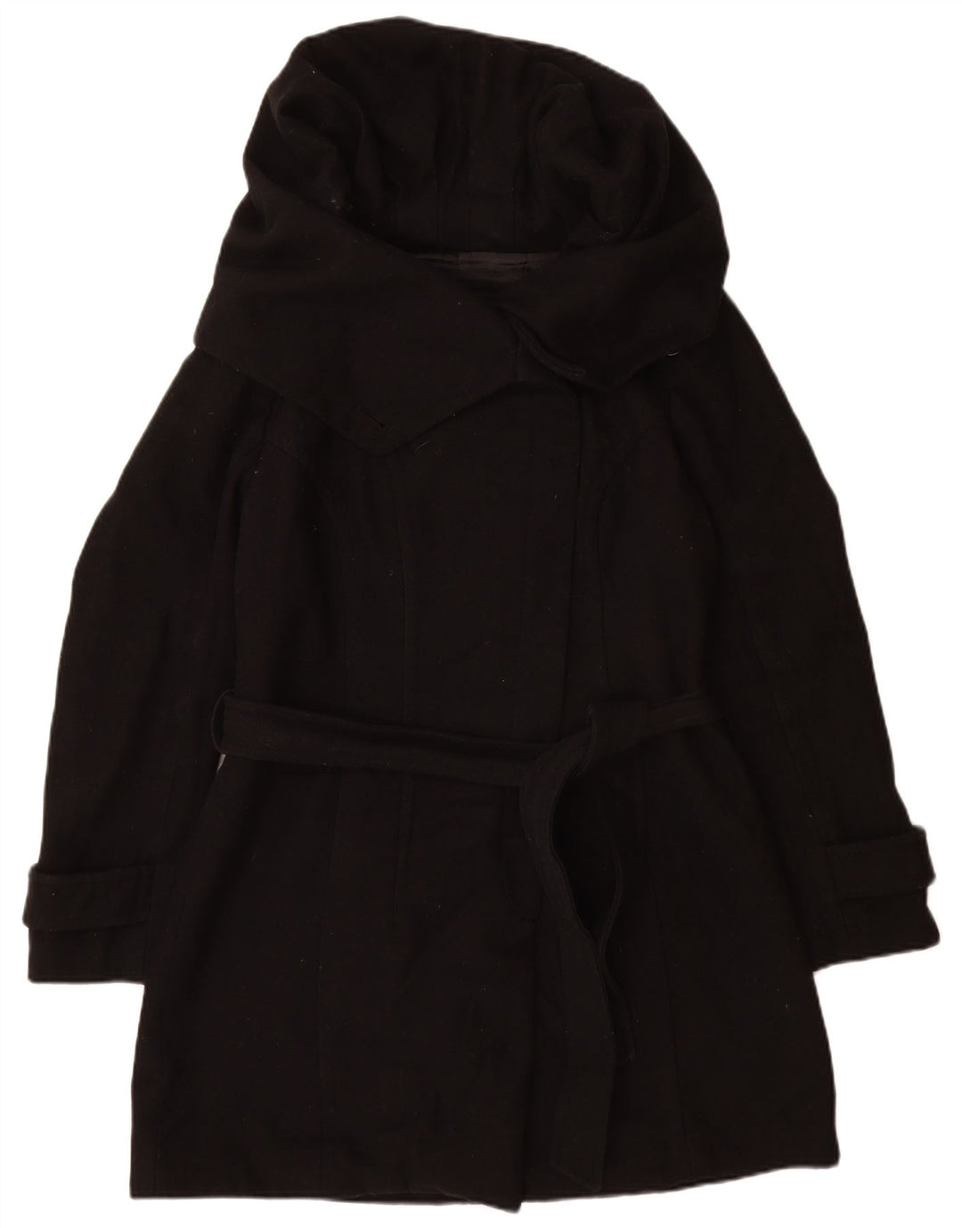 Zara Womens Overcoat UK 20 2XL Black Wool