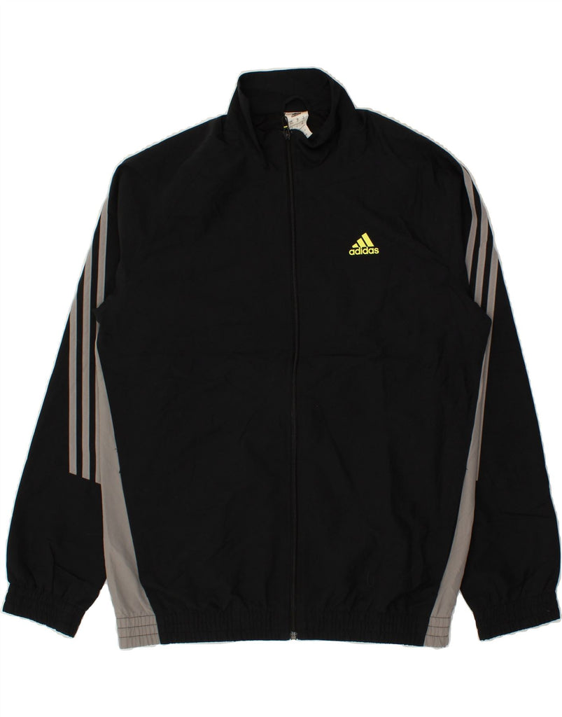 ADIDAS Mens Graphic Tracksuit Top Jacket UK 40/42 Medium Black Colourblock | Vintage Adidas | Thrift | Second-Hand Adidas | Used Clothing | Messina Hembry 