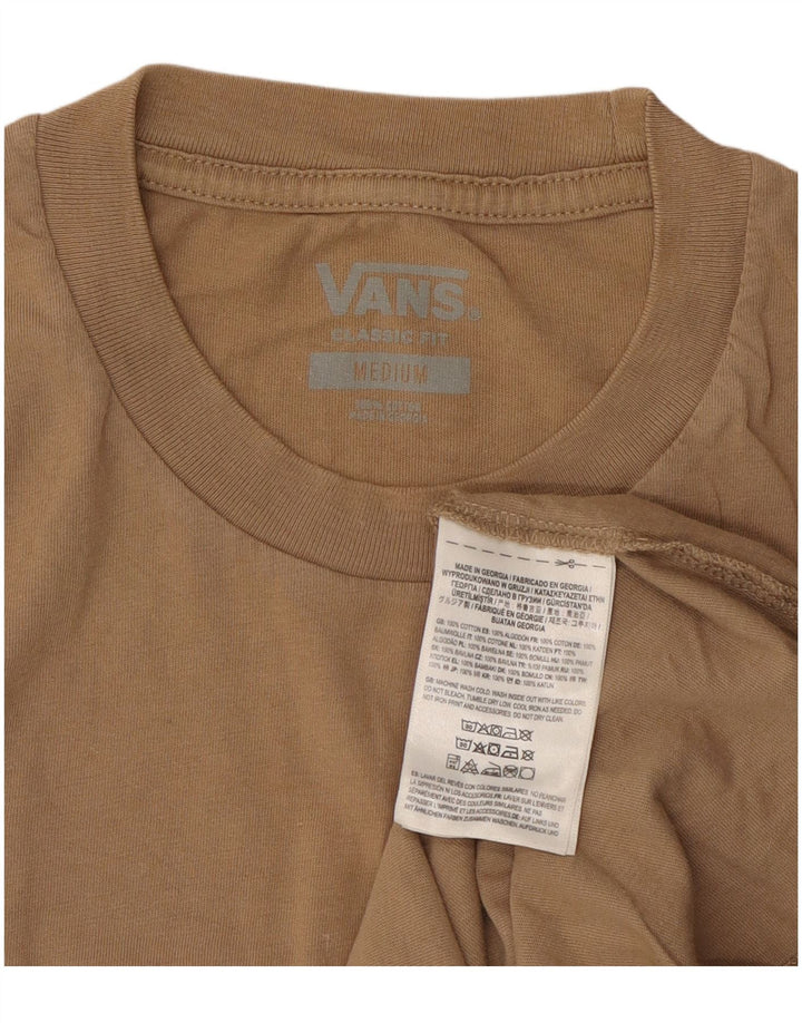 Vans Mens Classic Fit Graphic T-Shirt Top Medium Beige Cotton
