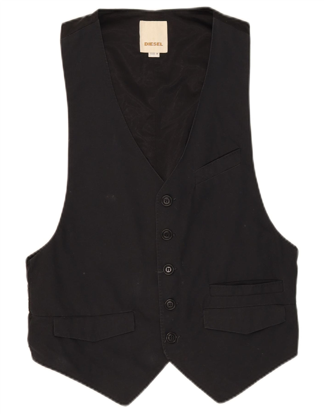 Diesel Womens Waistcoat UK 12 Medium Black