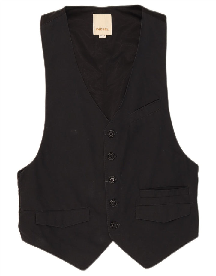 Diesel Womens Waistcoat UK 12 Medium Black