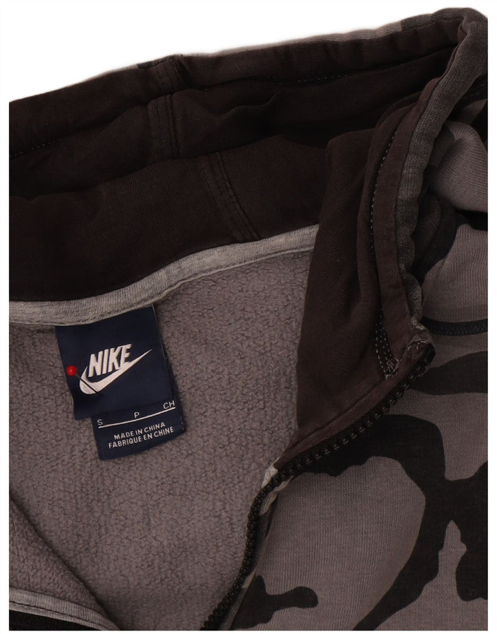 Nike Mens Zip Hoodie Sweater Small Grey Camouflage Cotton