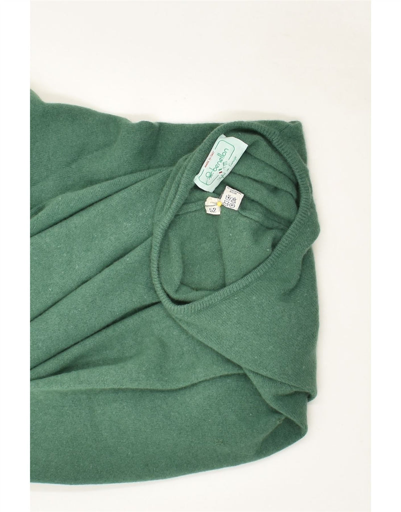 BENETTON Womens Boat Neck Jumper Sweater IT 52 2XL Green Wool | Vintage Benetton | Thrift | Second-Hand Benetton | Used Clothing | Messina Hembry 