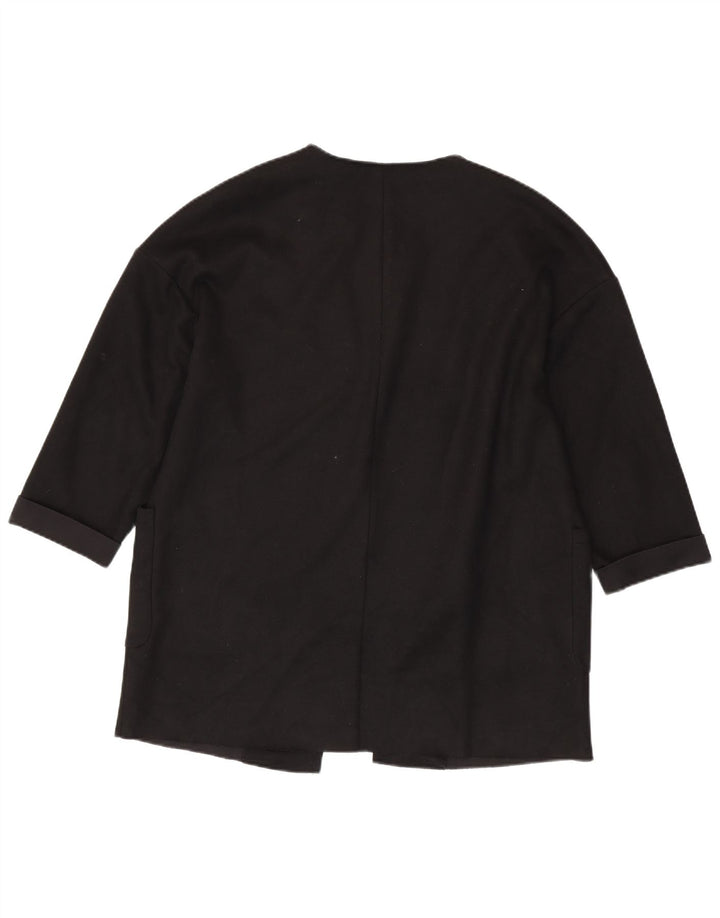 ZARA Womens Oversized 3/4 Sleeve Open Blazer Jacket UK 10 Small Black