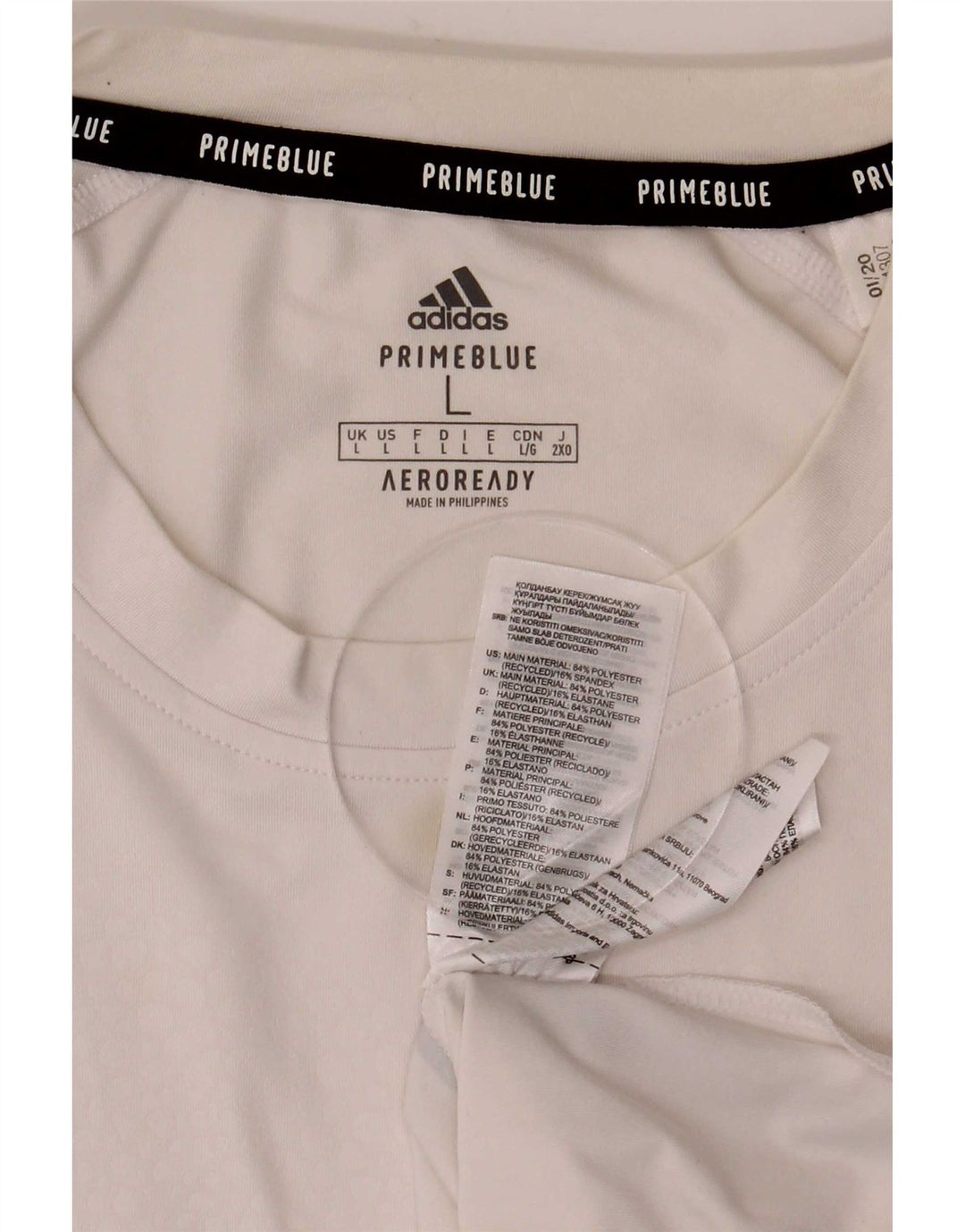 Adidas Mens Aeroready T-Shirt Top Large White Polyester