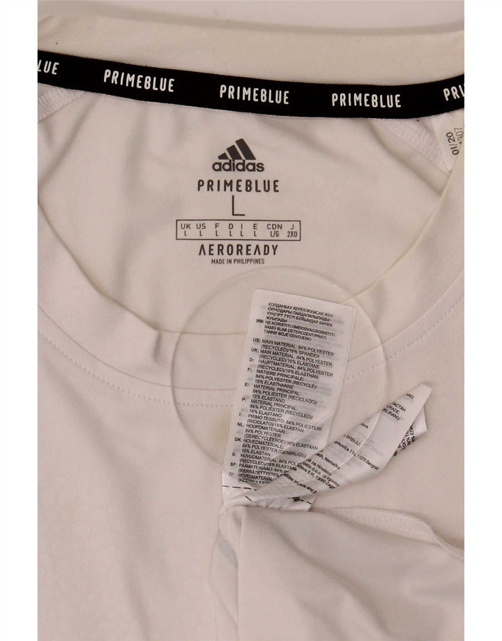 Adidas Mens Aeroready T-Shirt Top Large White Polyester