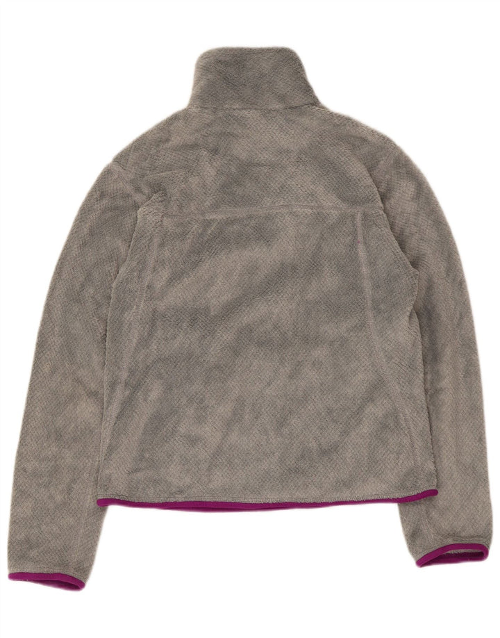 Patagonia Womens Zip Neck Fleece Jumper UK 10 Small Grey Polyester