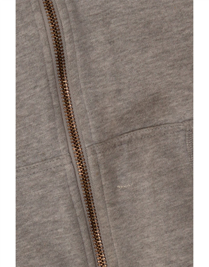Superdry Womens Zip Hoodie Sweater UK 12 Medium  Grey Cotton
