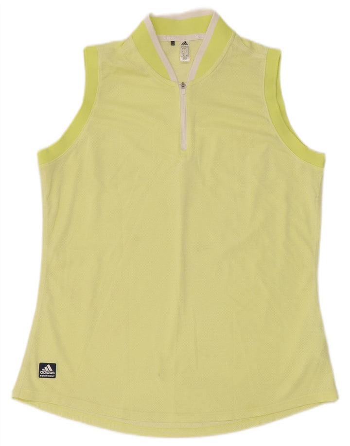 Adidas Womens Vest Top UK 14 Large Yellow Polyester