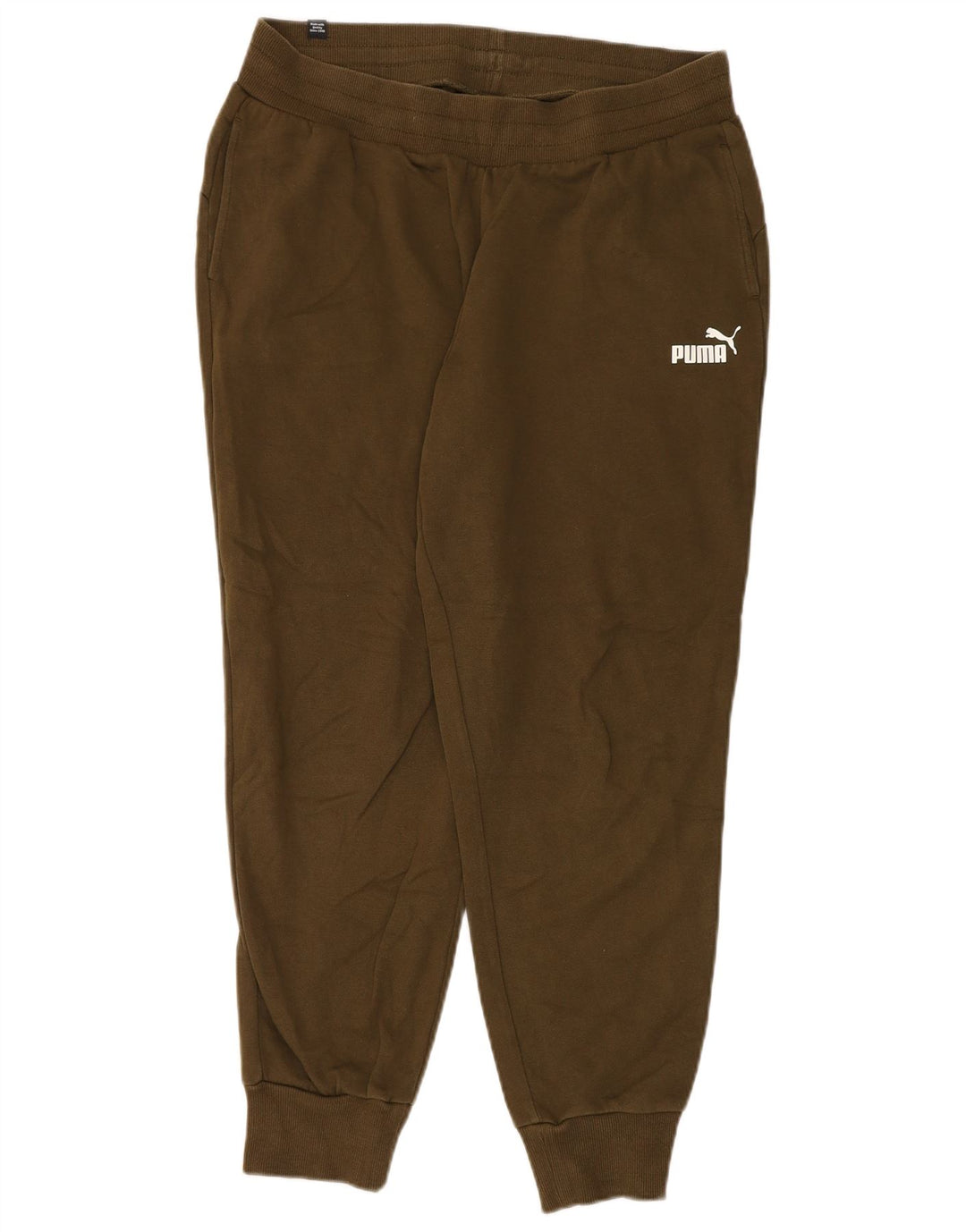 PUMA Mens Tracksuit Trousers Joggers Large Khaki Cotton