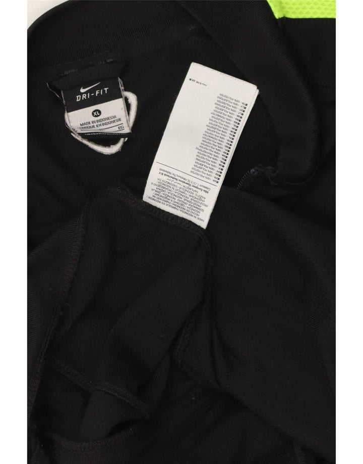Nike Mens Dri Fit Tracksuit Top Jacket XL Black Colourblock Polyester