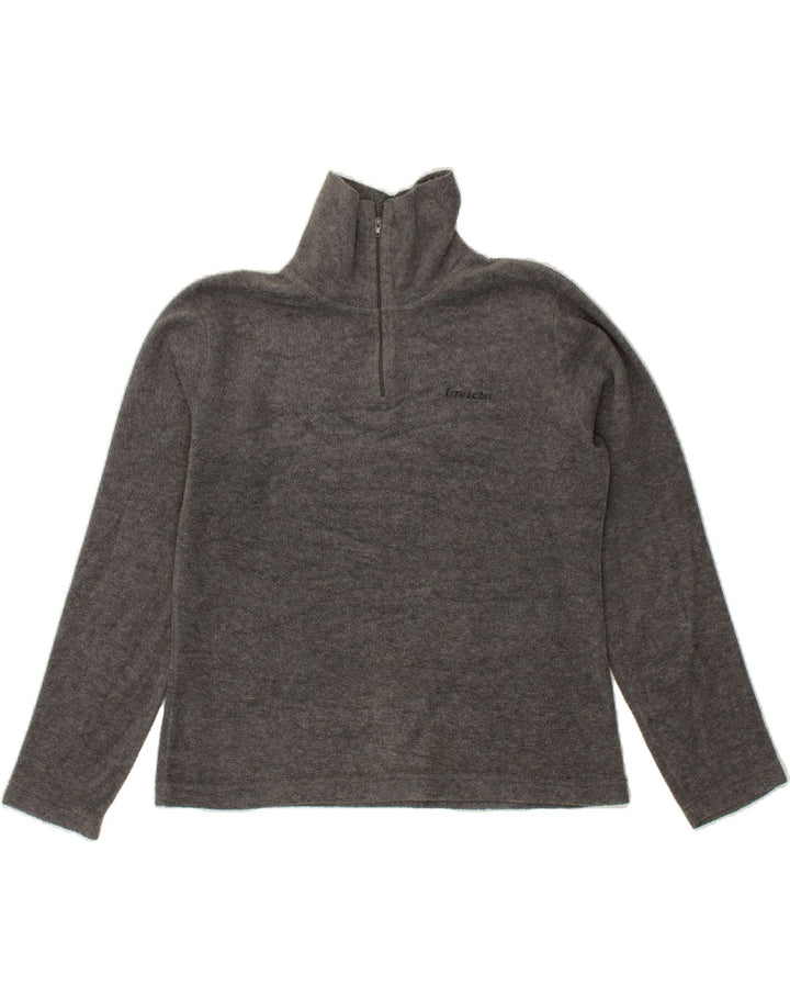 INVICTA Womens Zip Neck Fleece Jumper UK 14 Medium Grey Polyester Vintage Invicta and Second-Hand Invicta from Messina Hembry 
