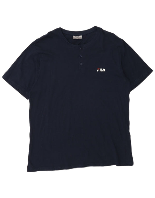 Fila Mens T-Shirt Top XL Navy Blue Cotton