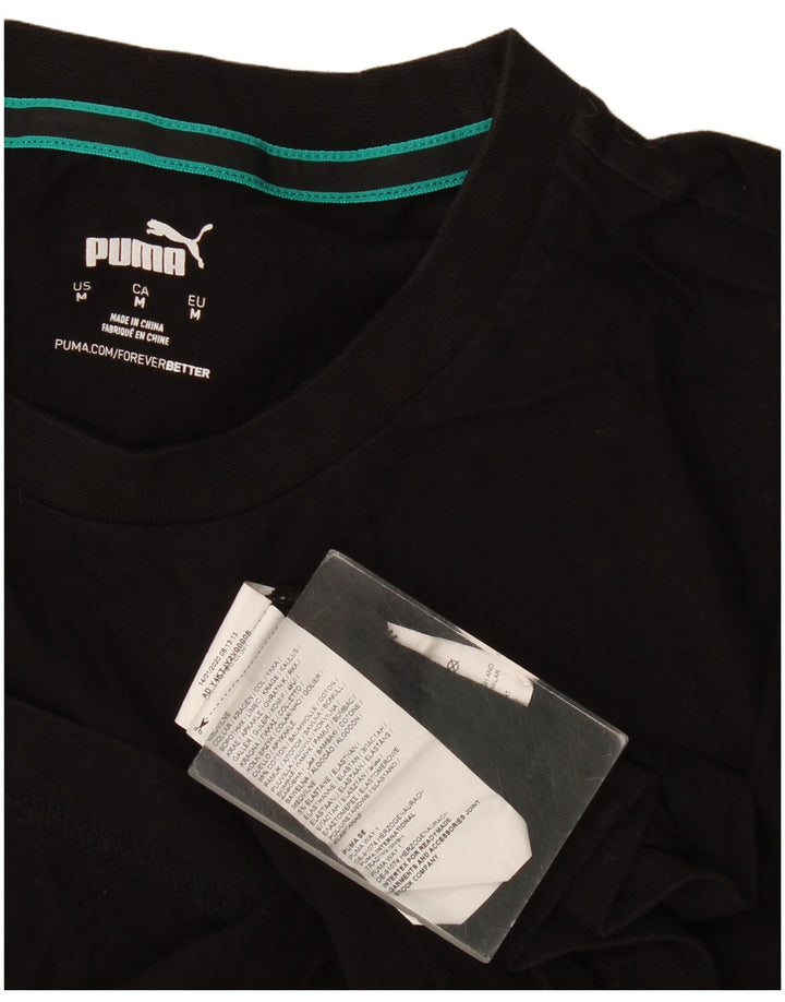 Puma Mens Graphic T-Shirt Top Medium Black Cotton