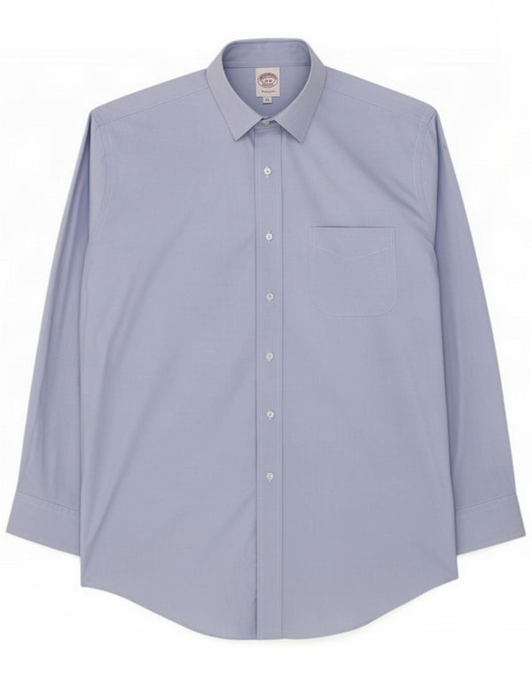 Brooks Brothers Mens Traditional Fit Shirt Size 16 Large Blue Cotton