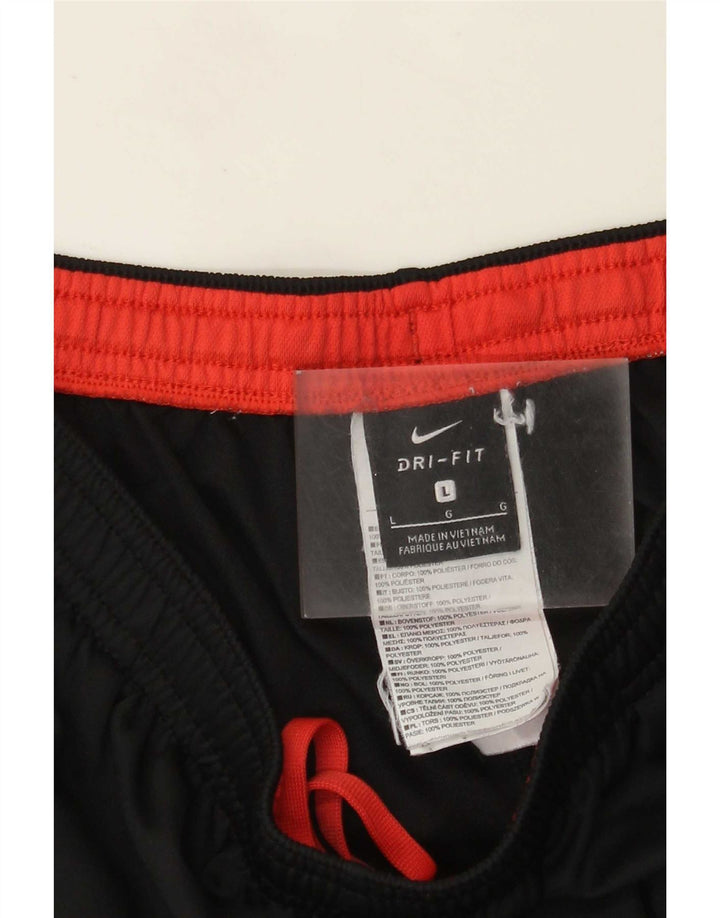 Nike Mens Dri Fit Tracksuit Trousers Large Black Colourblock Polyester