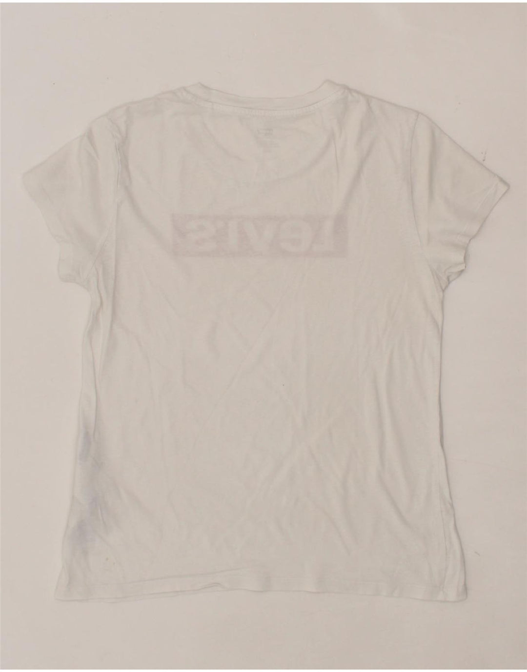 LEVI'S Womens Graphic T-Shirt Top UK 10 Small White Cotton Vintage Levi's and Second-Hand Levi's from Messina Hembry 