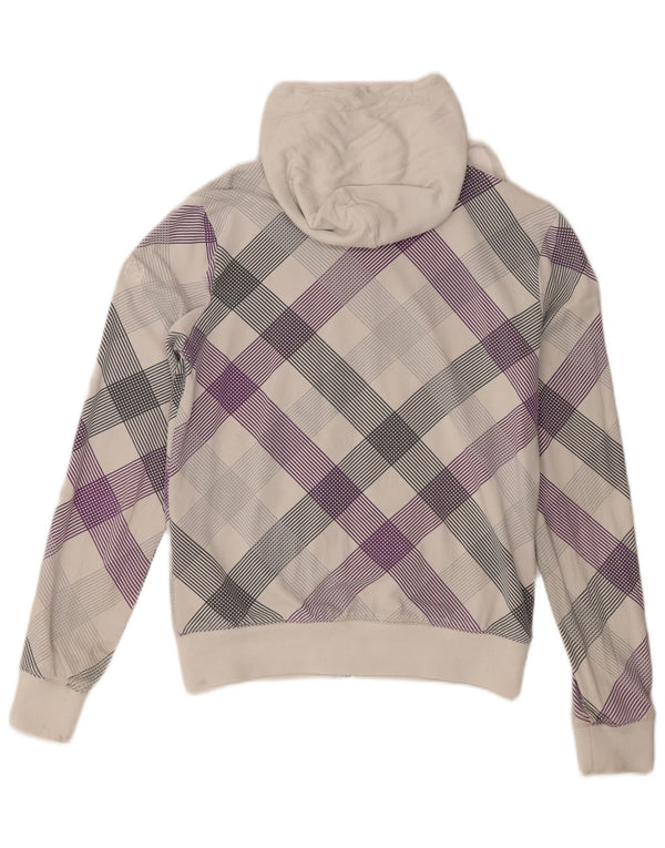 Sergio Tacchini Womens Hoodie Jumper UK 8 Small White Check