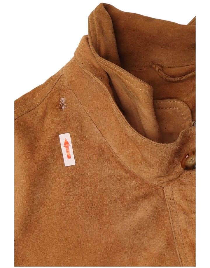 Christian Berg Mens Suede Bomber Jacket IT 56 3XL Brown Leather