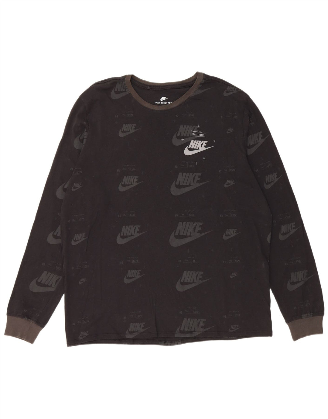 Nike Mens Graphic Top Long Sleeve XL Black Cotton