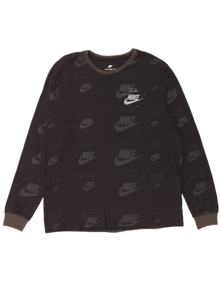 Nike Mens Graphic Top Long Sleeve XL Black Cotton