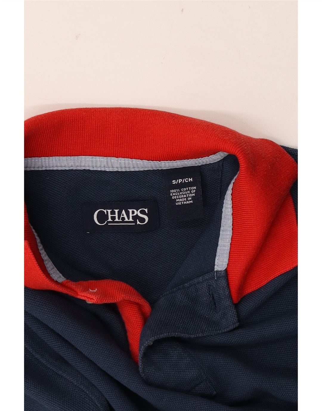CHAPS Mens Rugby Polo Shirt Small Navy Blue Cotton
